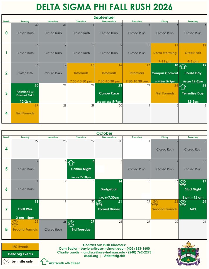 Rush Calander 2026